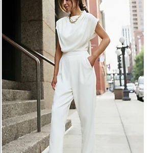 COPY - Eggshell drape neck jumpsuit